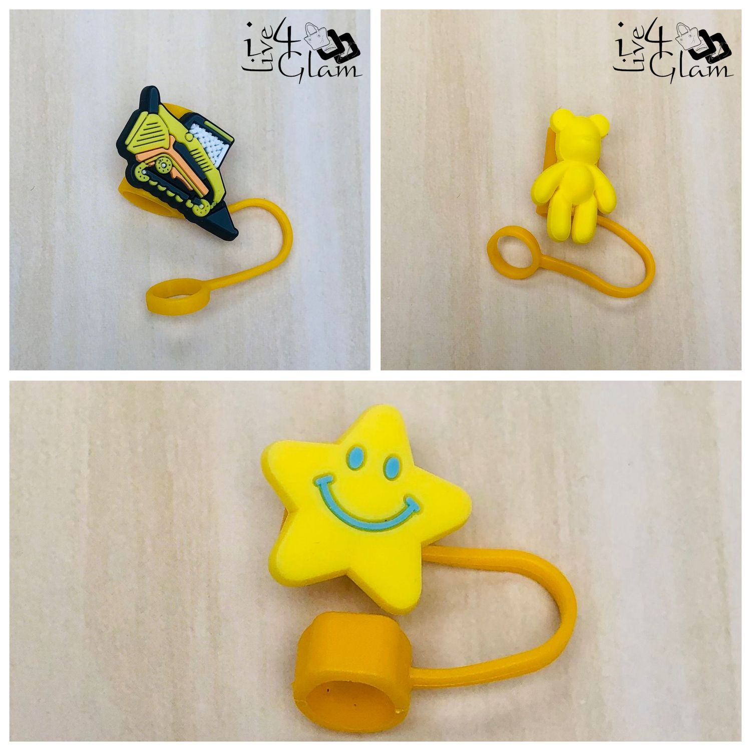 Large Yellow Silicone Straw Cover