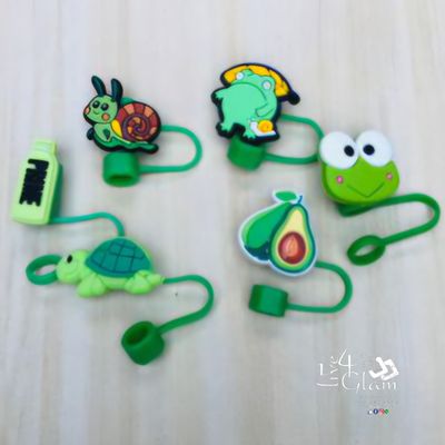 Large Green Silicone Straw Cover