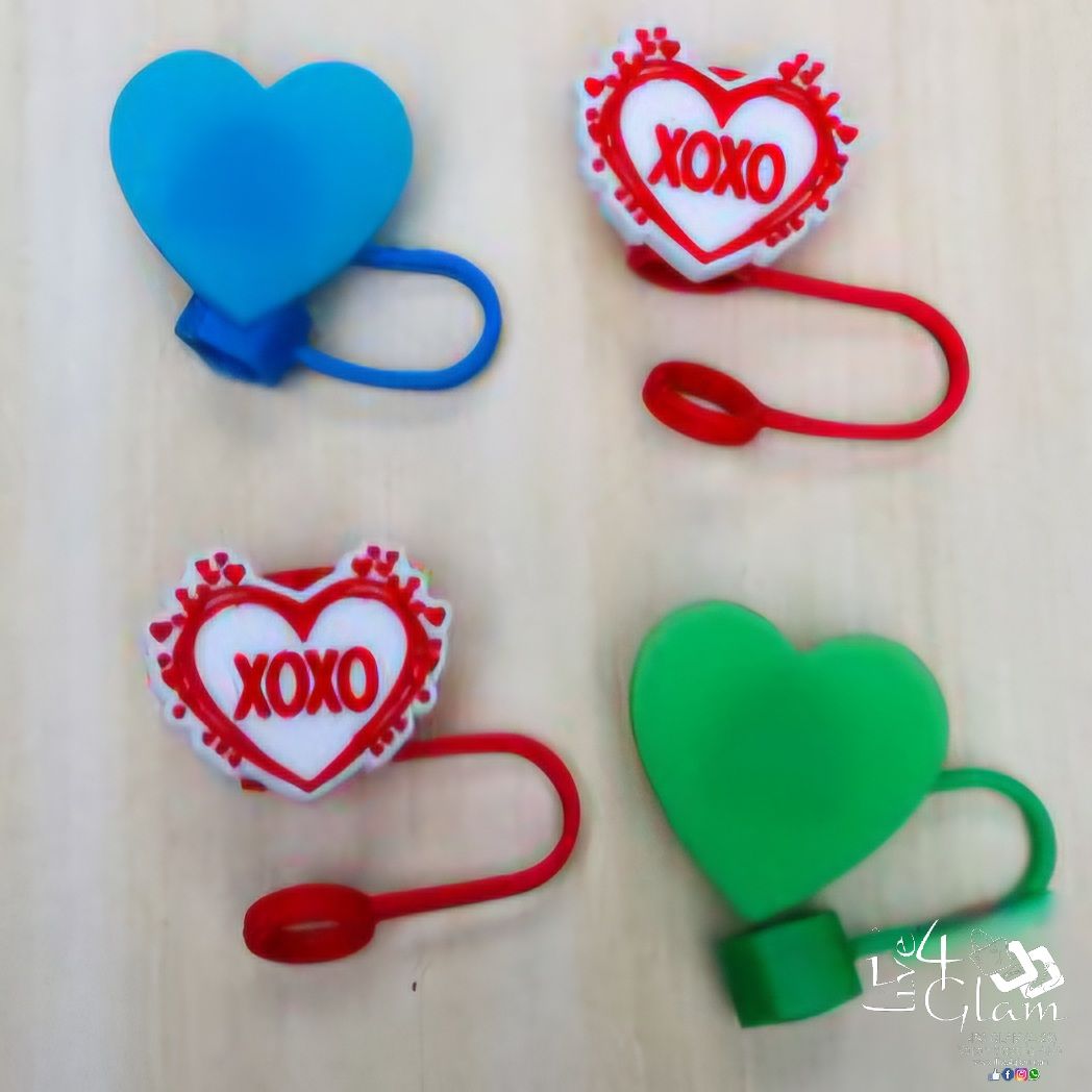 Large Heart Silicone Straw Cover
