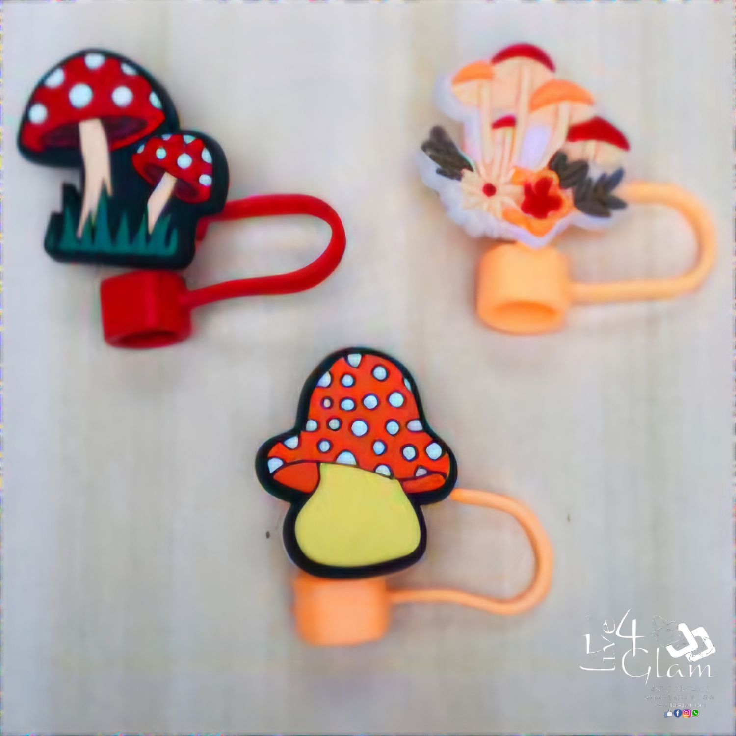 Large Mushroom Silicone Straw Cover