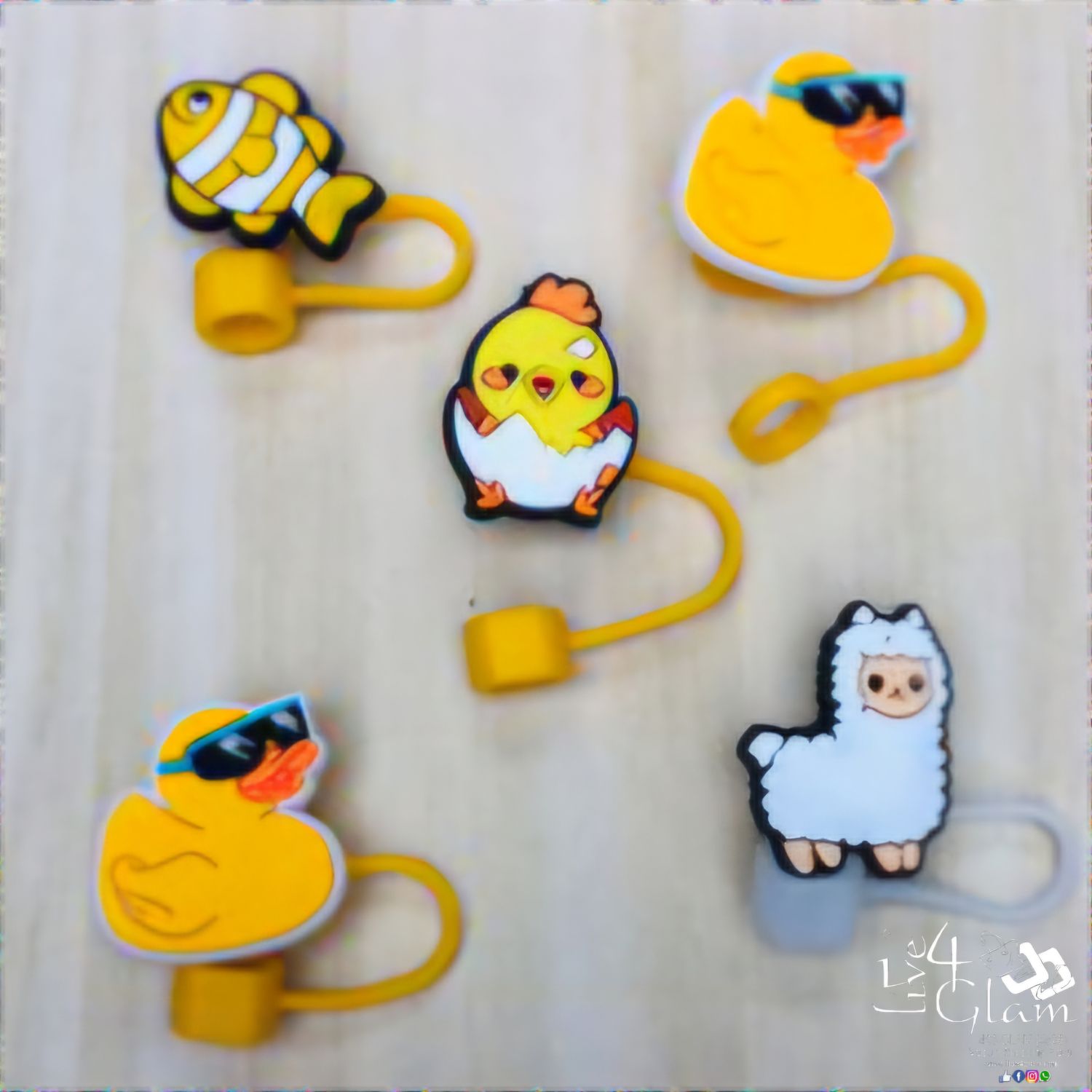 Large Animal Silicone Straw Cover