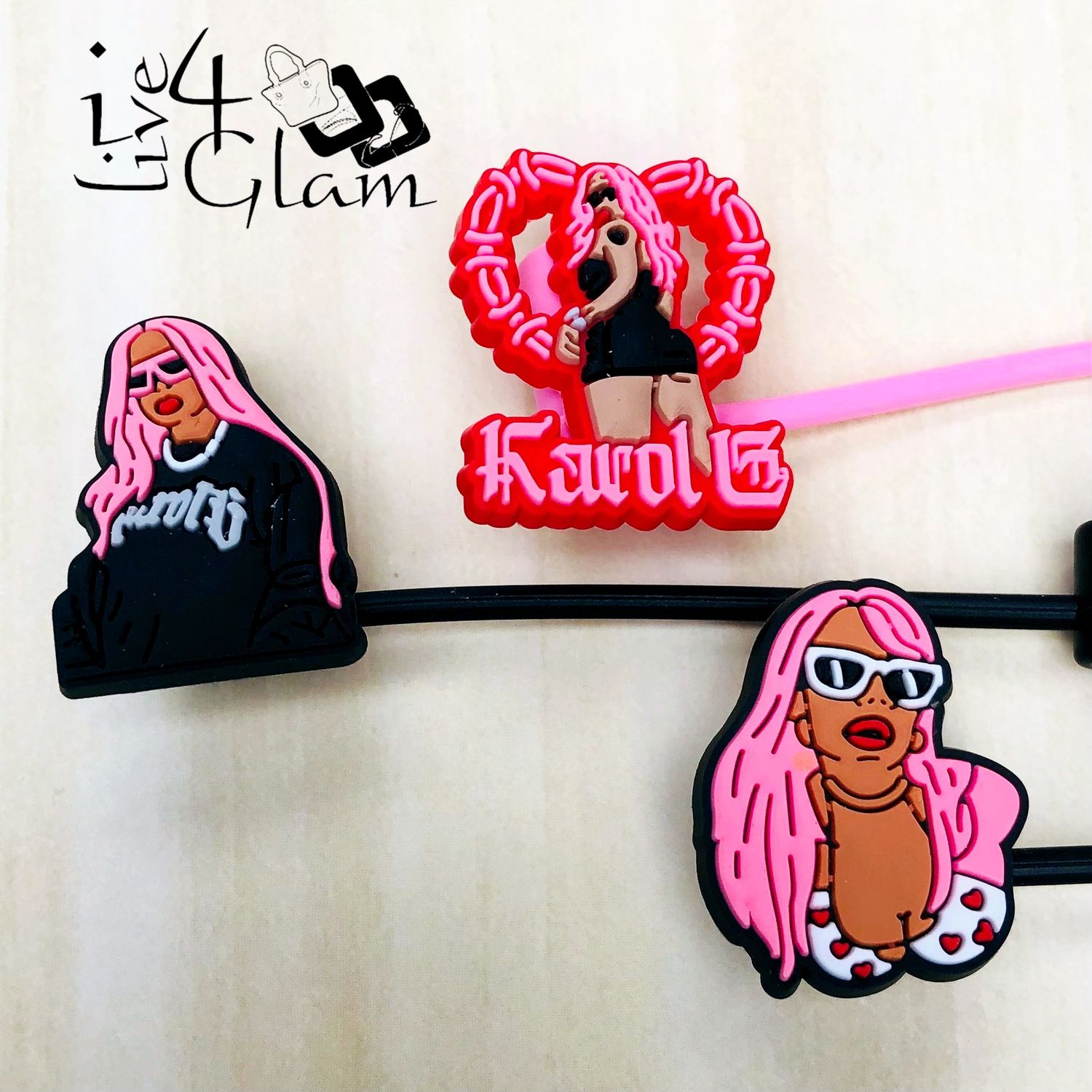 Large Karol G Silicone Straw Cover