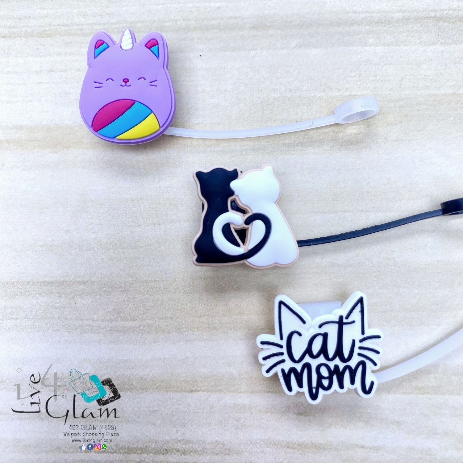 Cat Mom Silicone Straw Cover
