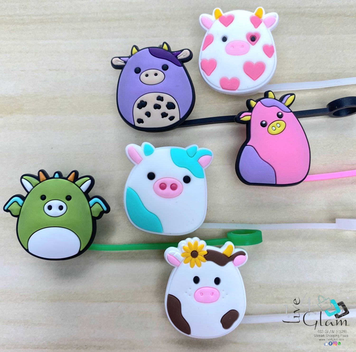 Cow Silicone Straw Cover
