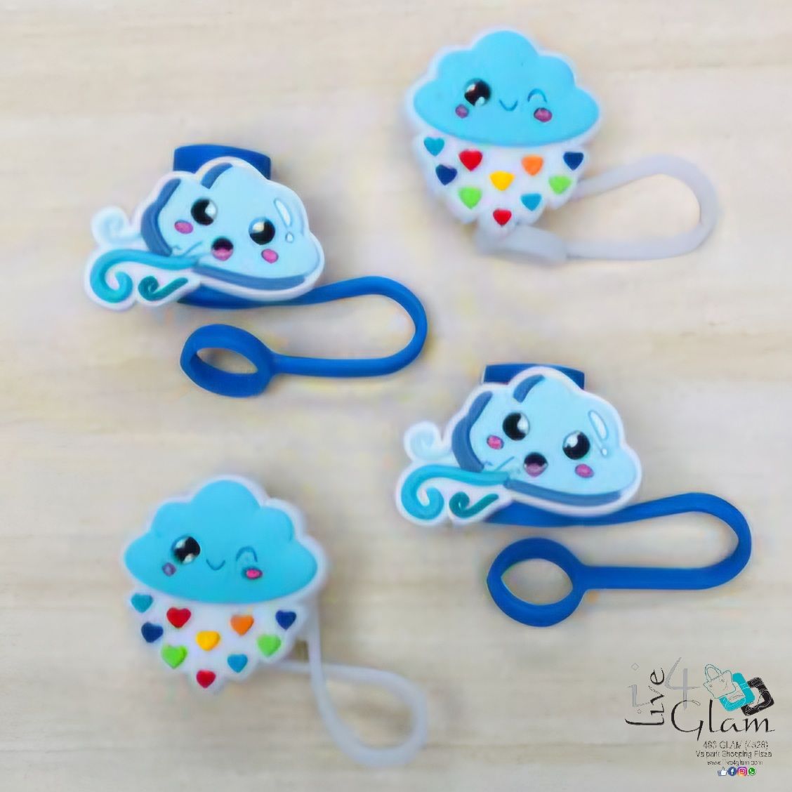 Blue Cloud Large Straw Cover