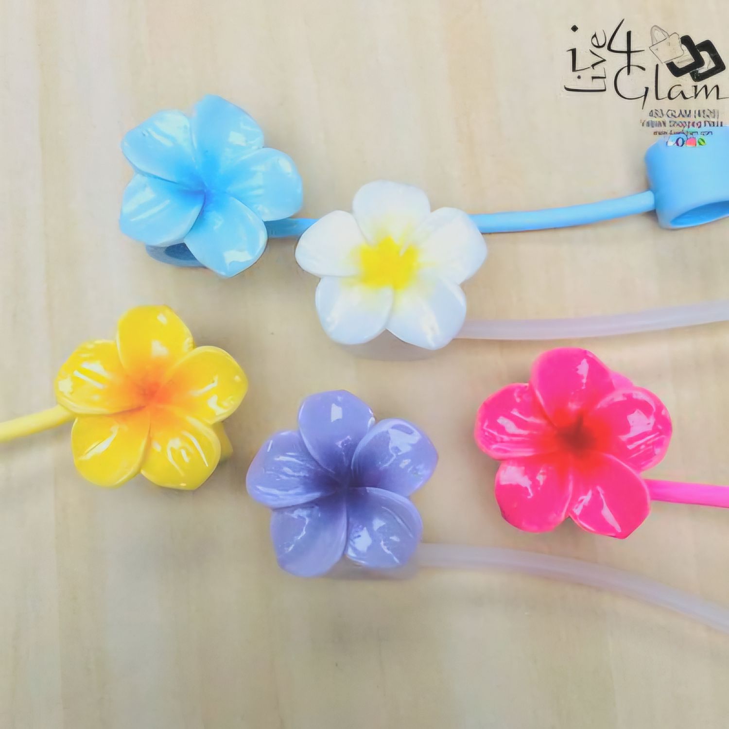 Large 3D Flower Silicone Straw Cover