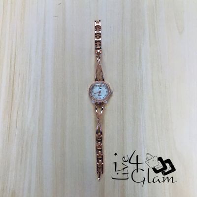 Rose Gold Round CZ  Face Watch