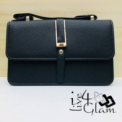 Faux Leather Mini Satchel Black