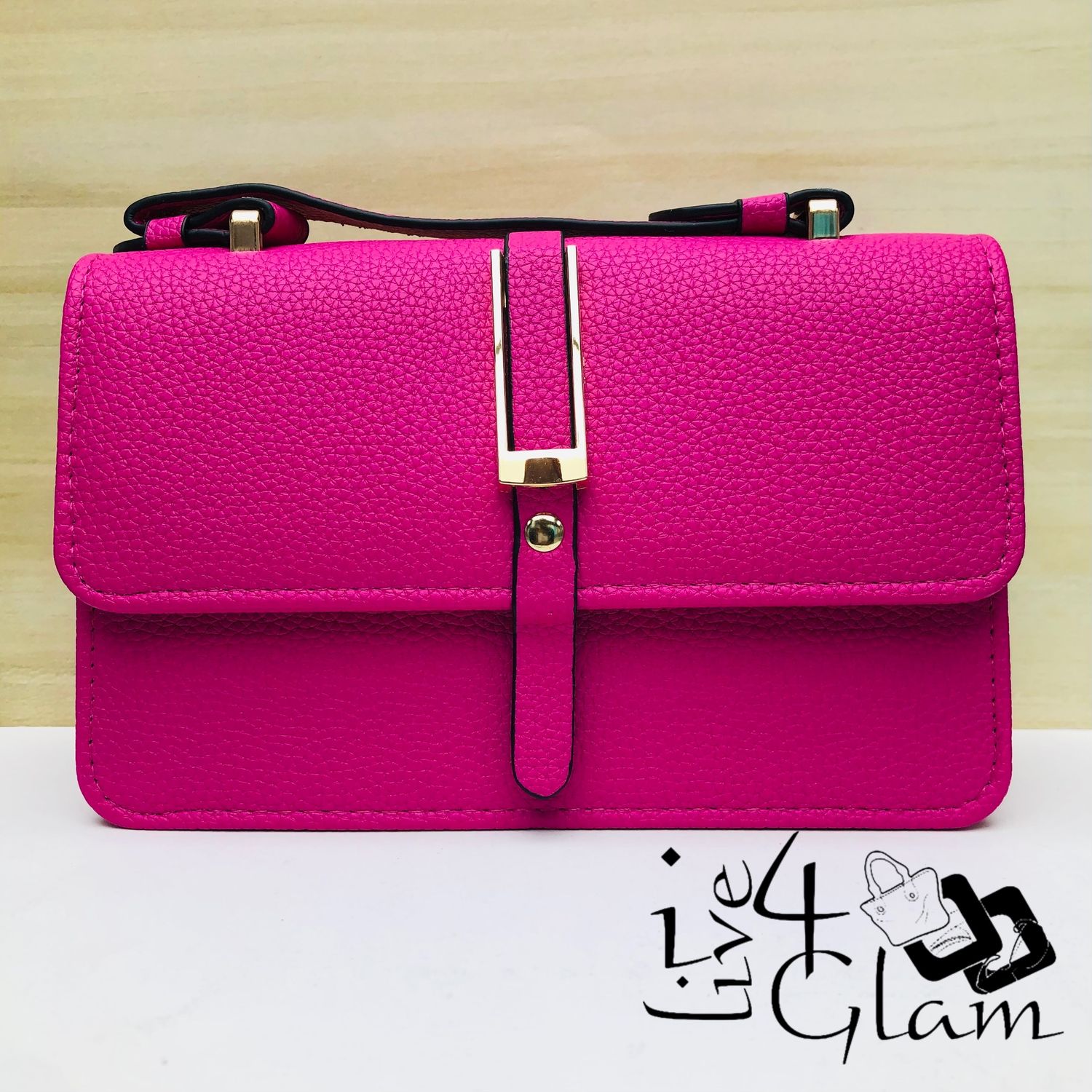 Faux Leather Mini Satchel Hot Pink
