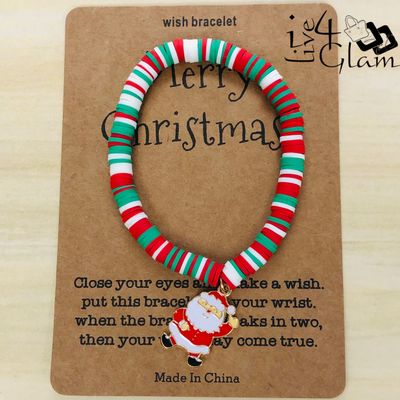 Wish Christmas Bead Bracelet Santa