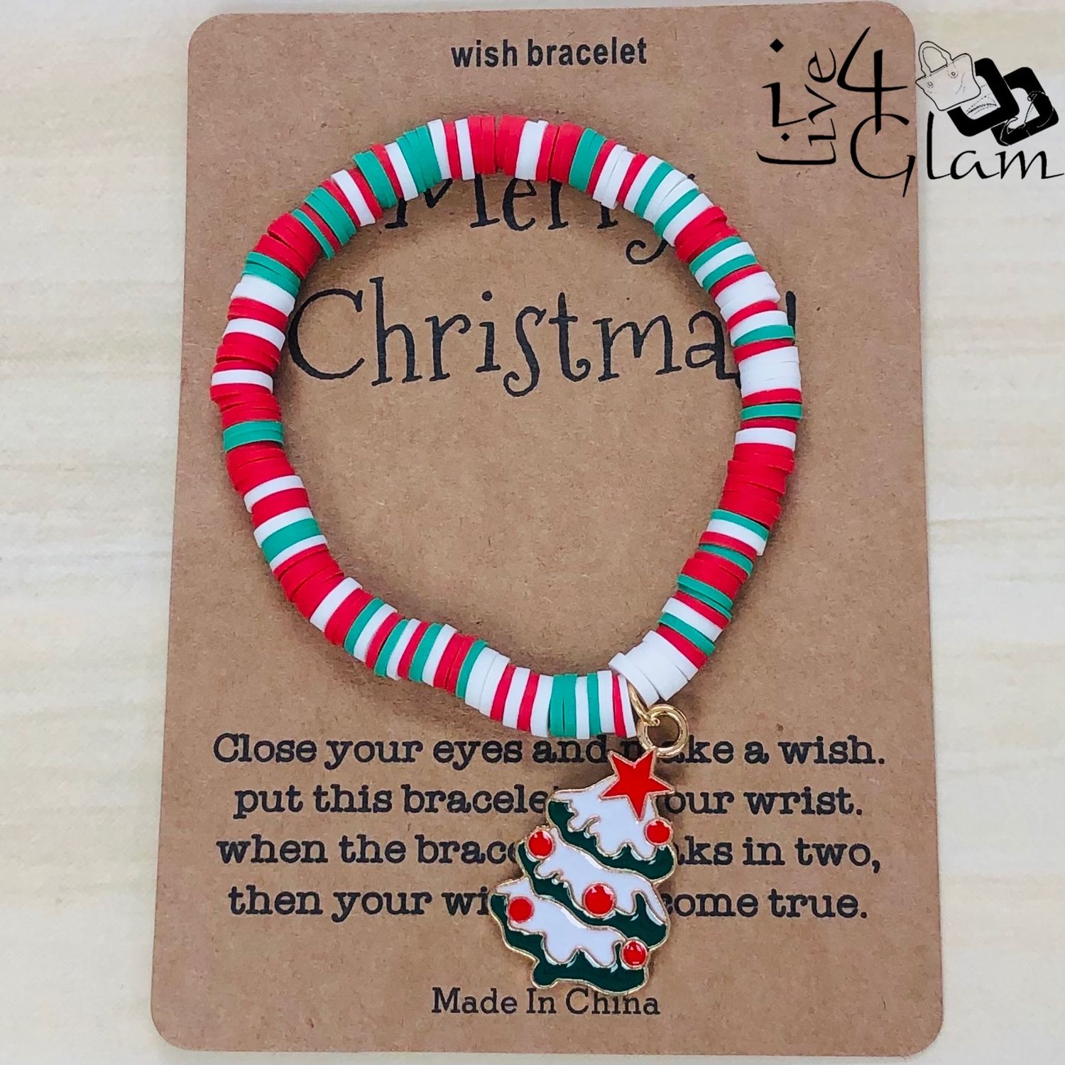 Wish Christmas Bead Bracelet Tree