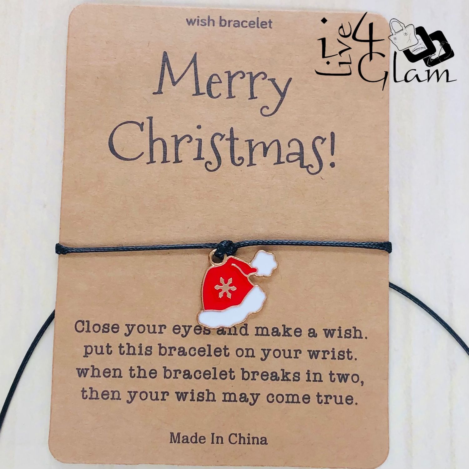 Wish Christmas Pull String Bracelet Hat