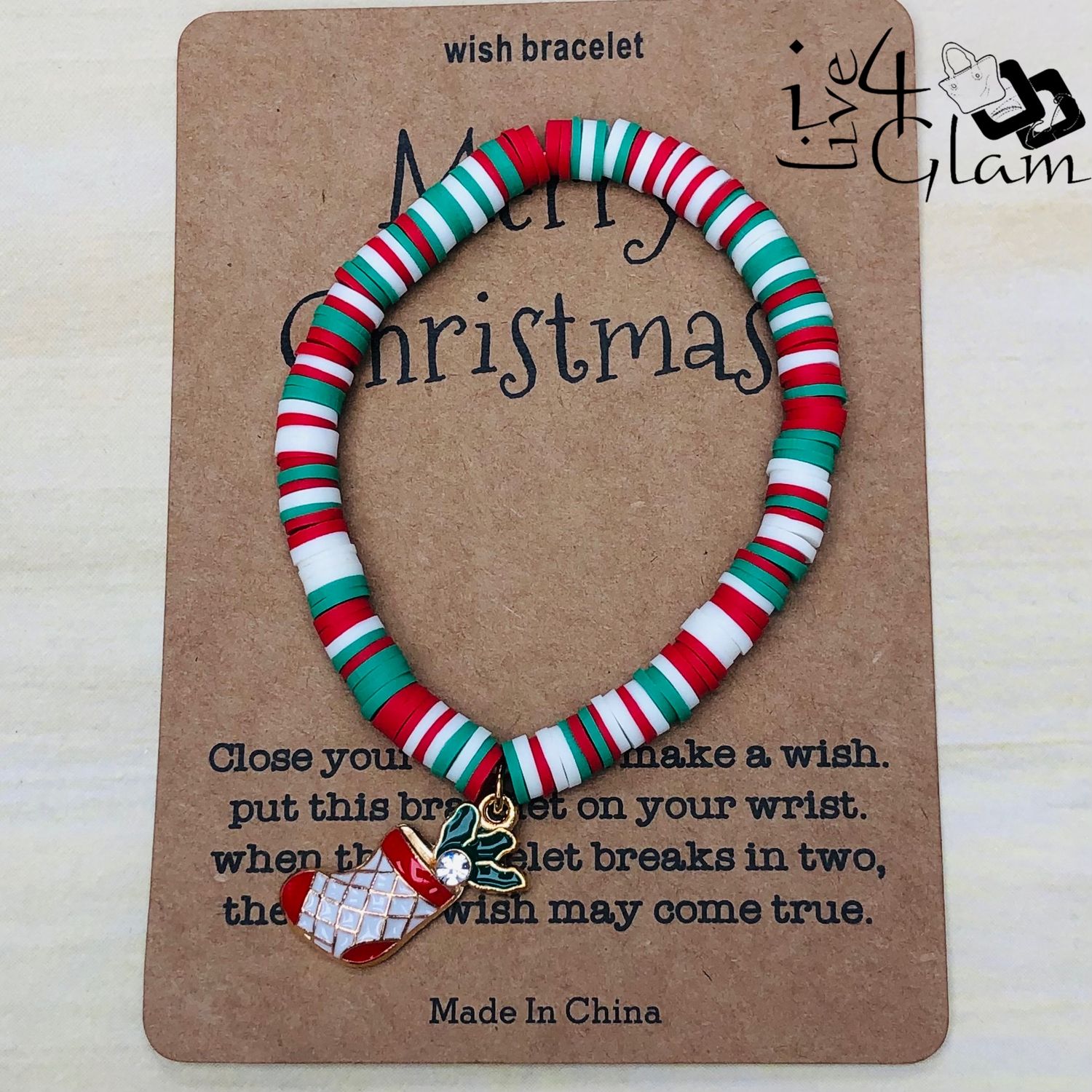 Wish Christmas Bead Bracelet Stocking