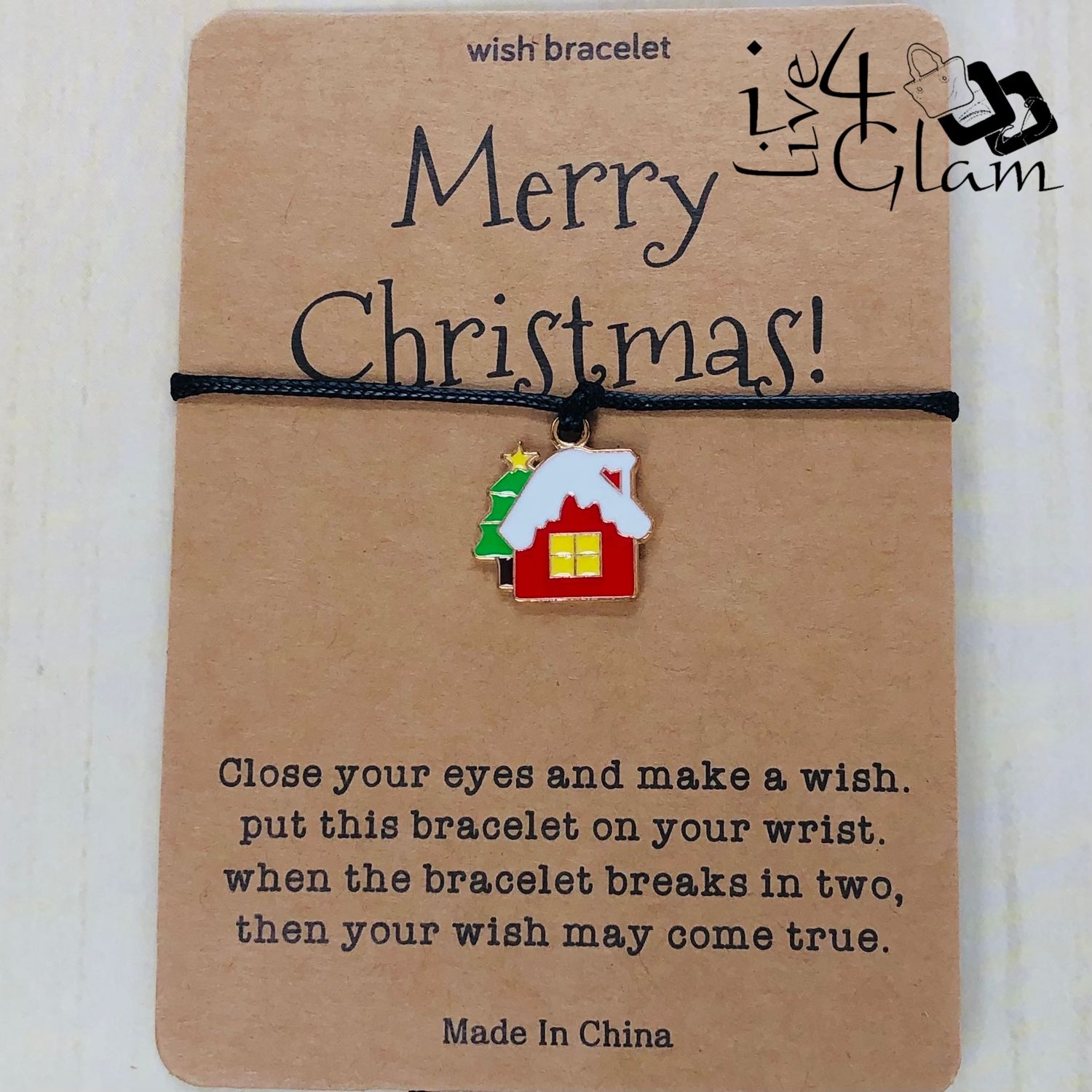 Wish Christmas Pull String Bracelet House