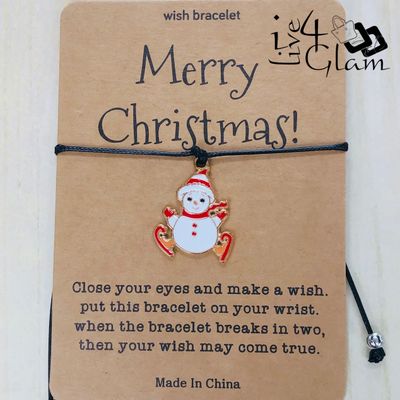 Wish Christmas Pull String Bracelet Snowman