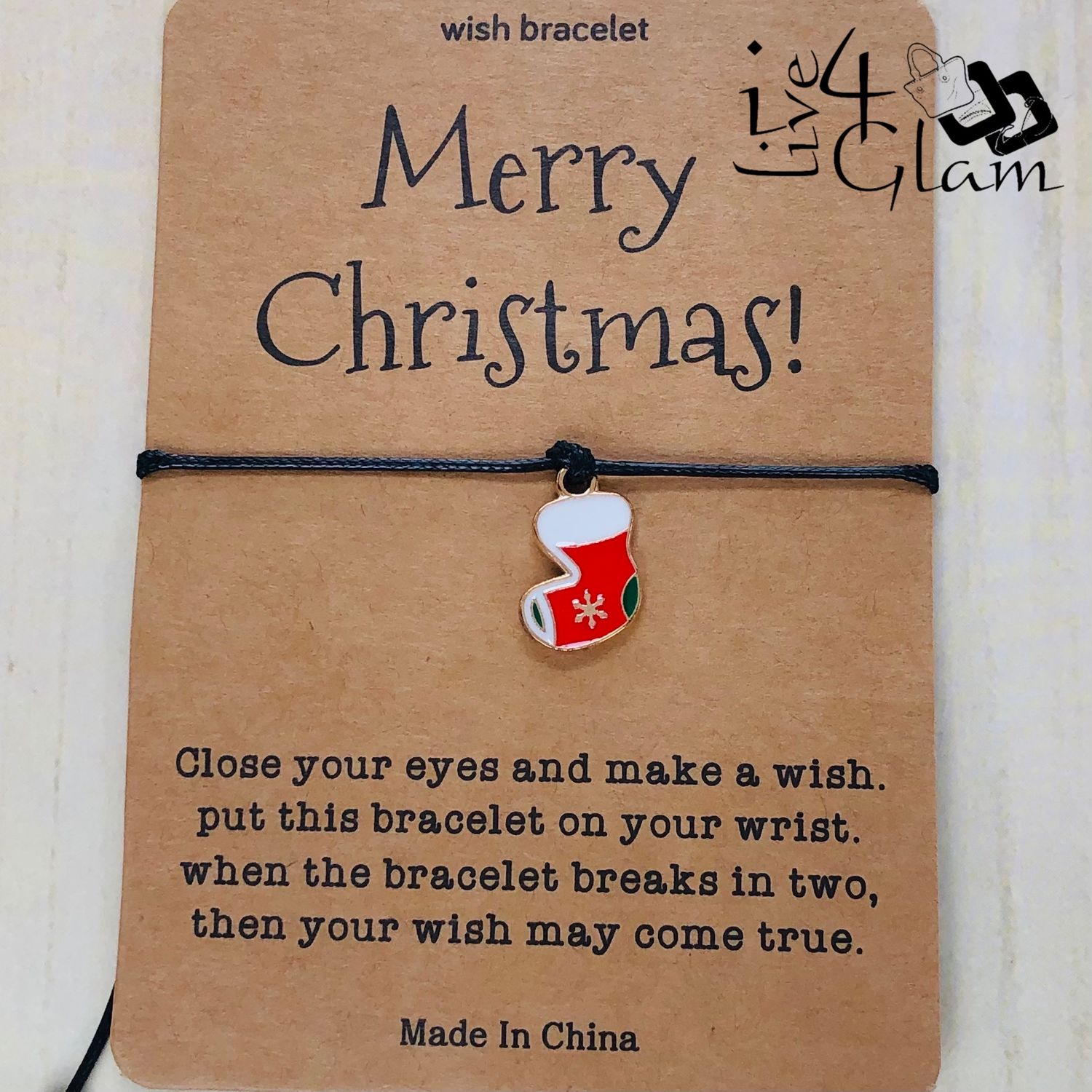 Wish Christmas Pull String Bracelet Stocking