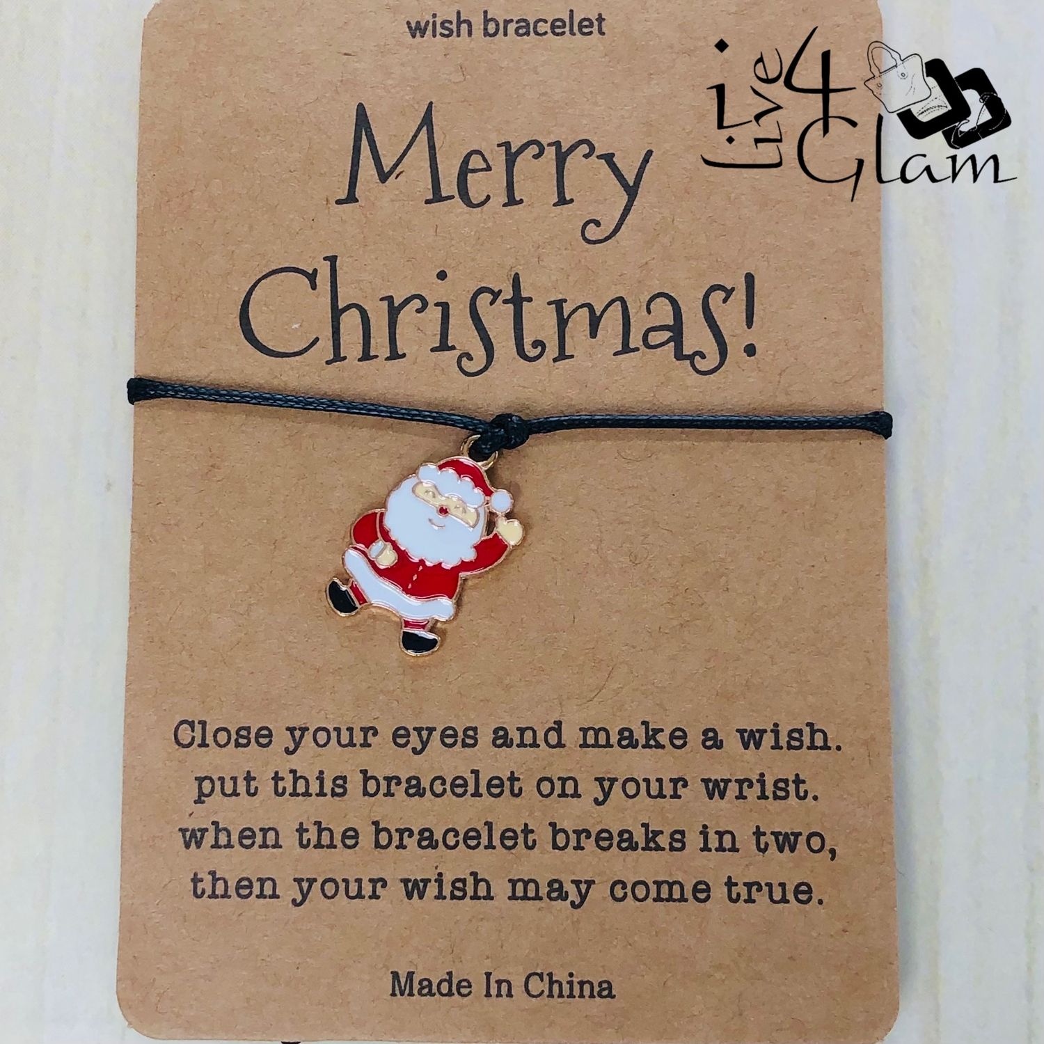 Wish Christmas Pull String Bracelet Santa