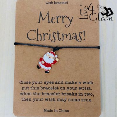 Wish Christmas Pull String Bracelet Santa