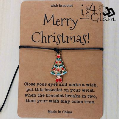 Wish Christmas Pull String Bracelet Tree