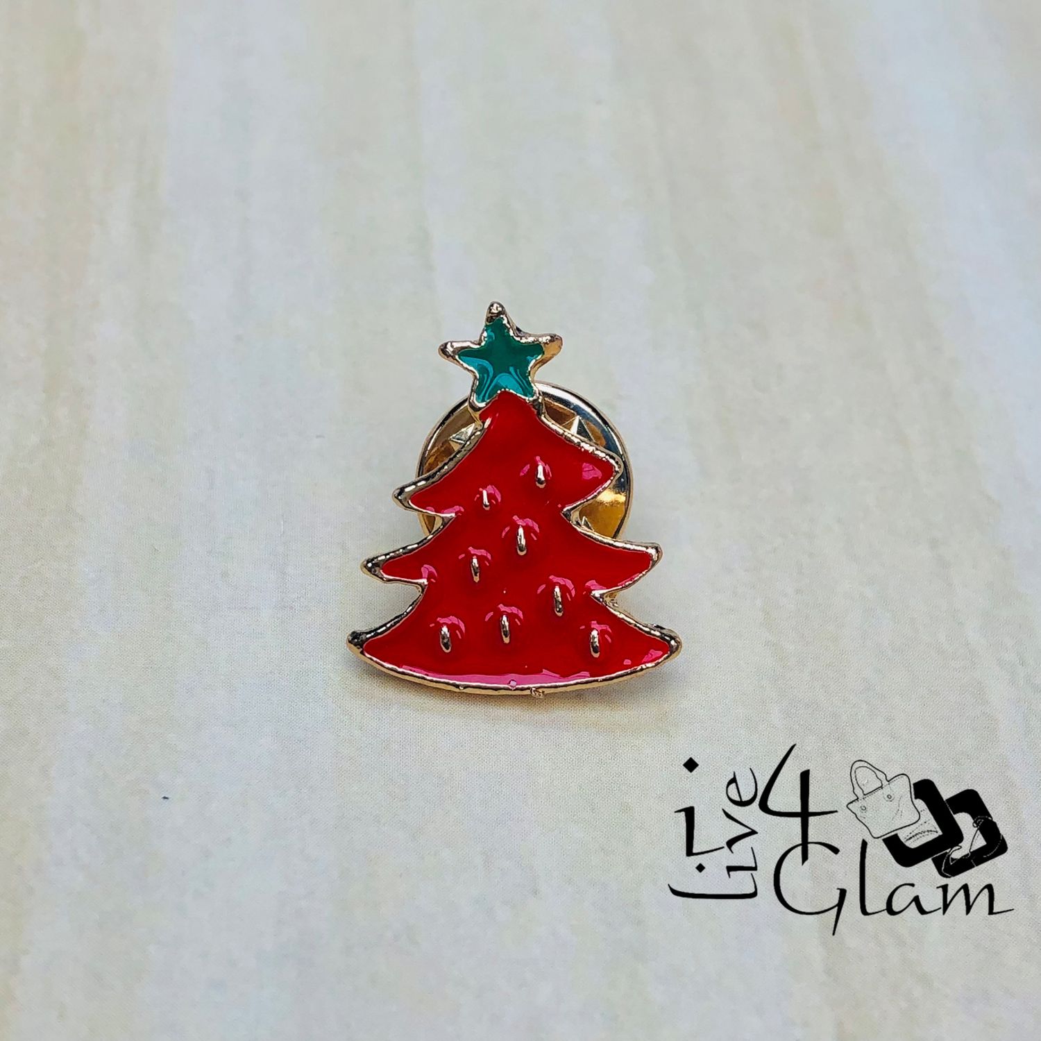 Christmas Broach Red Tree