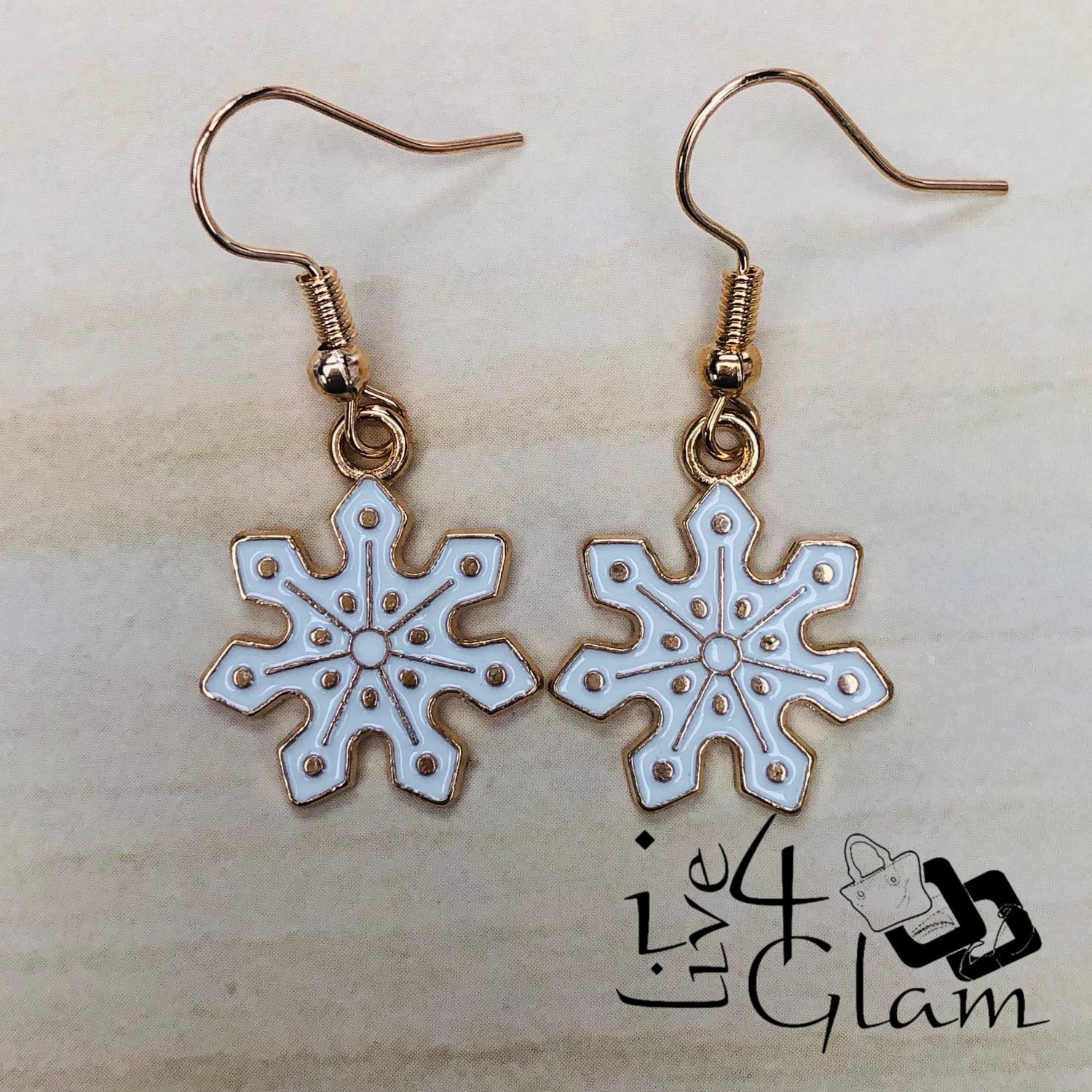 Christmas Hanging Earring White Snowflake