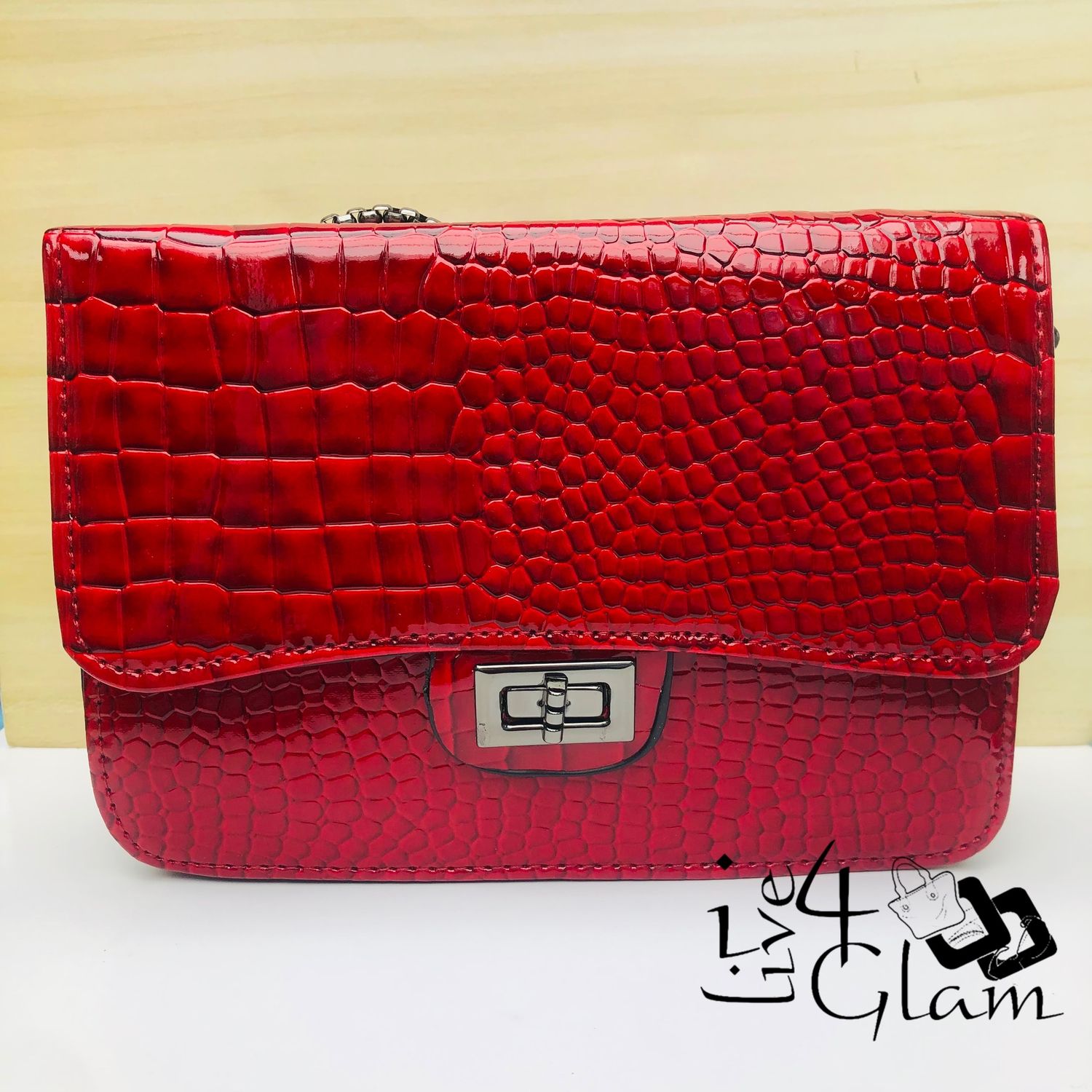 Snake Print Mini Satchel Red