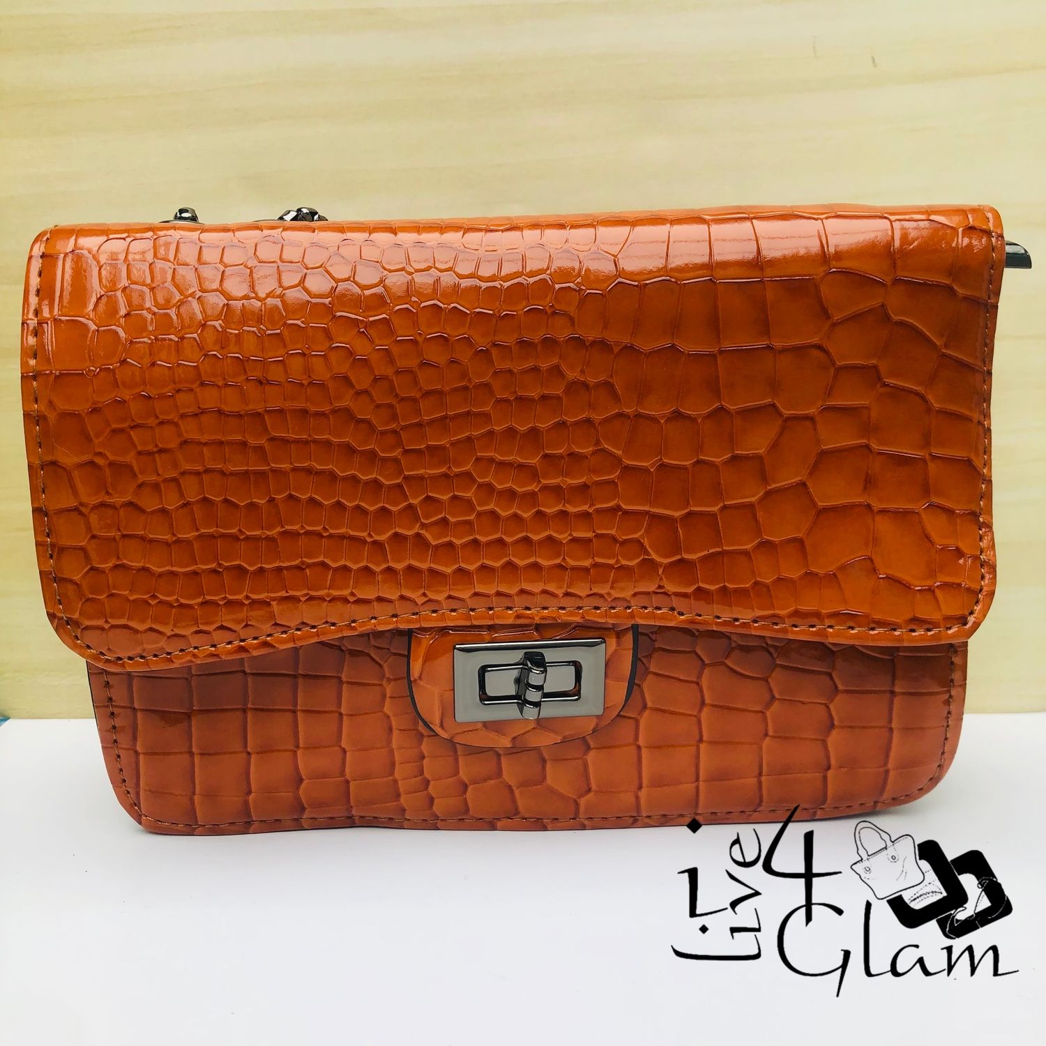 Snake Print Mini Satchel Orange