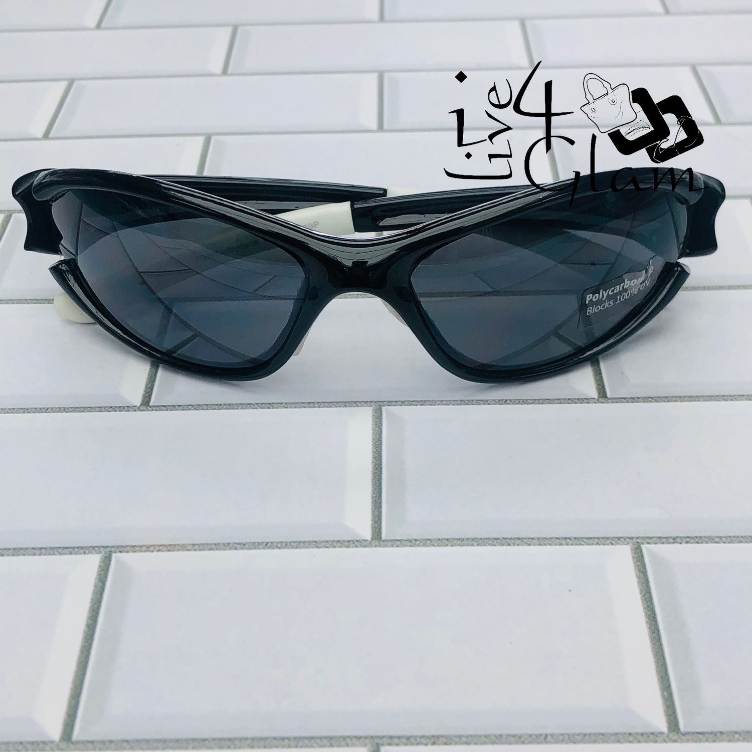 Men&#39;s Polycarbonate Wrap Sunglasses , Color: Black