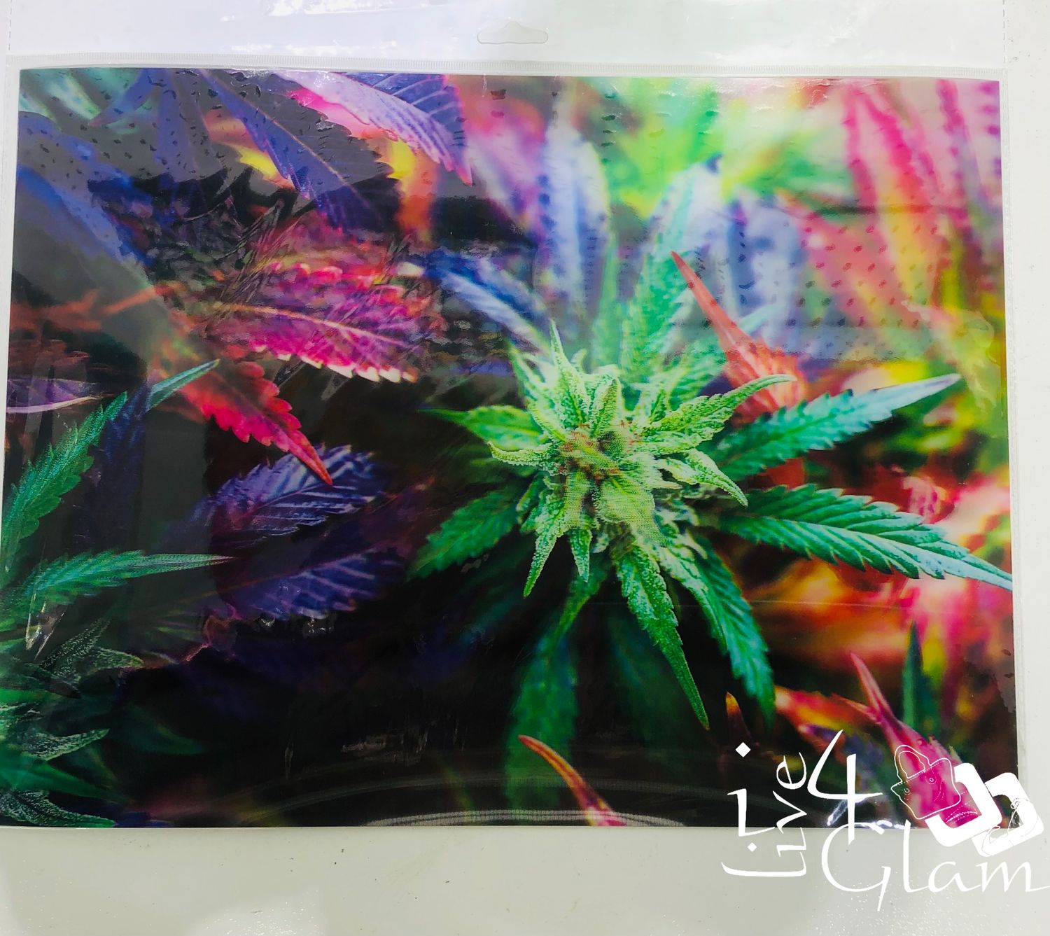 3D Holographic Poster Multicolour Leaves