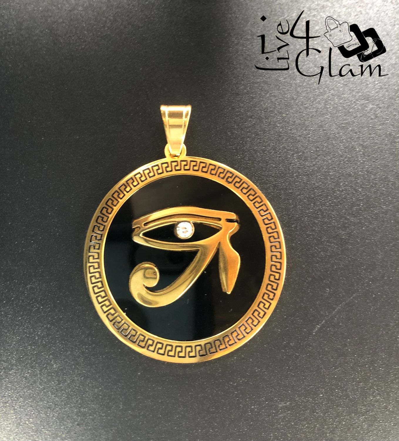 Stainless Steel Eye of Horus Medallion Pendant