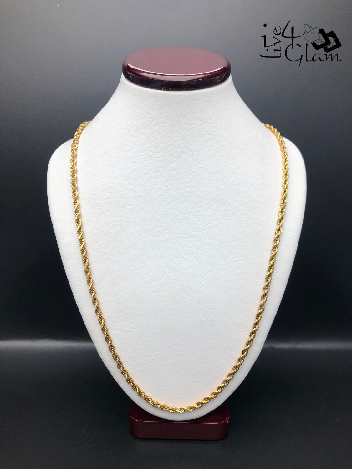 Stainless Steel 20&quot; 3mm Rope Chain Gold