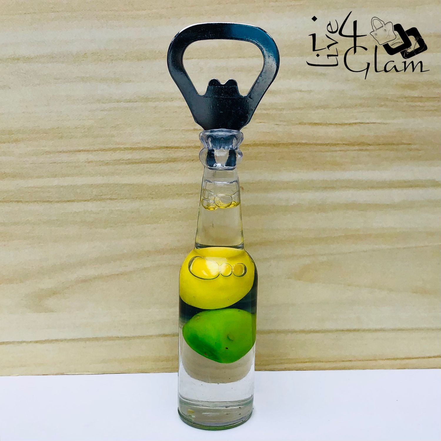 Mini Fruit Bottle Opener Yellow and Green