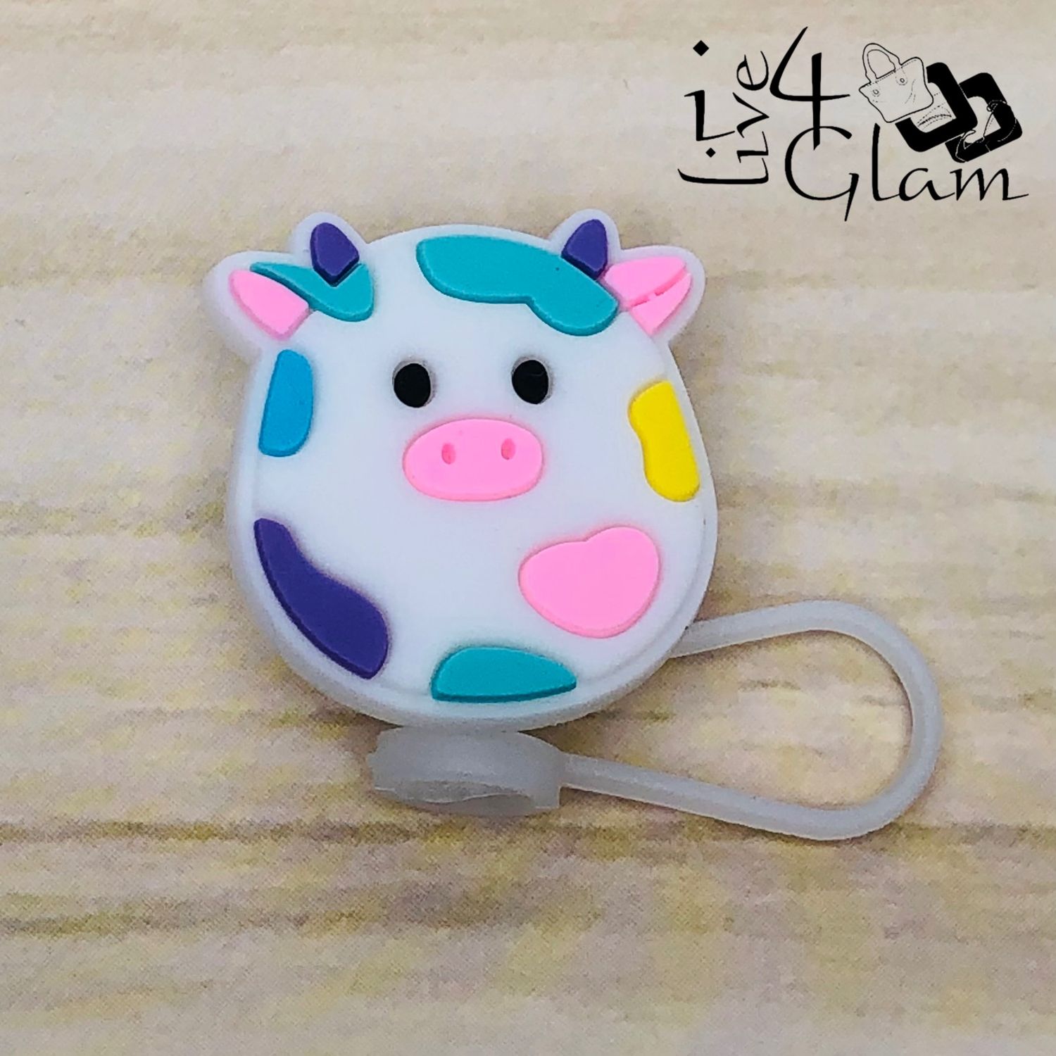 Cow Silicone Straw Cover Multicolour