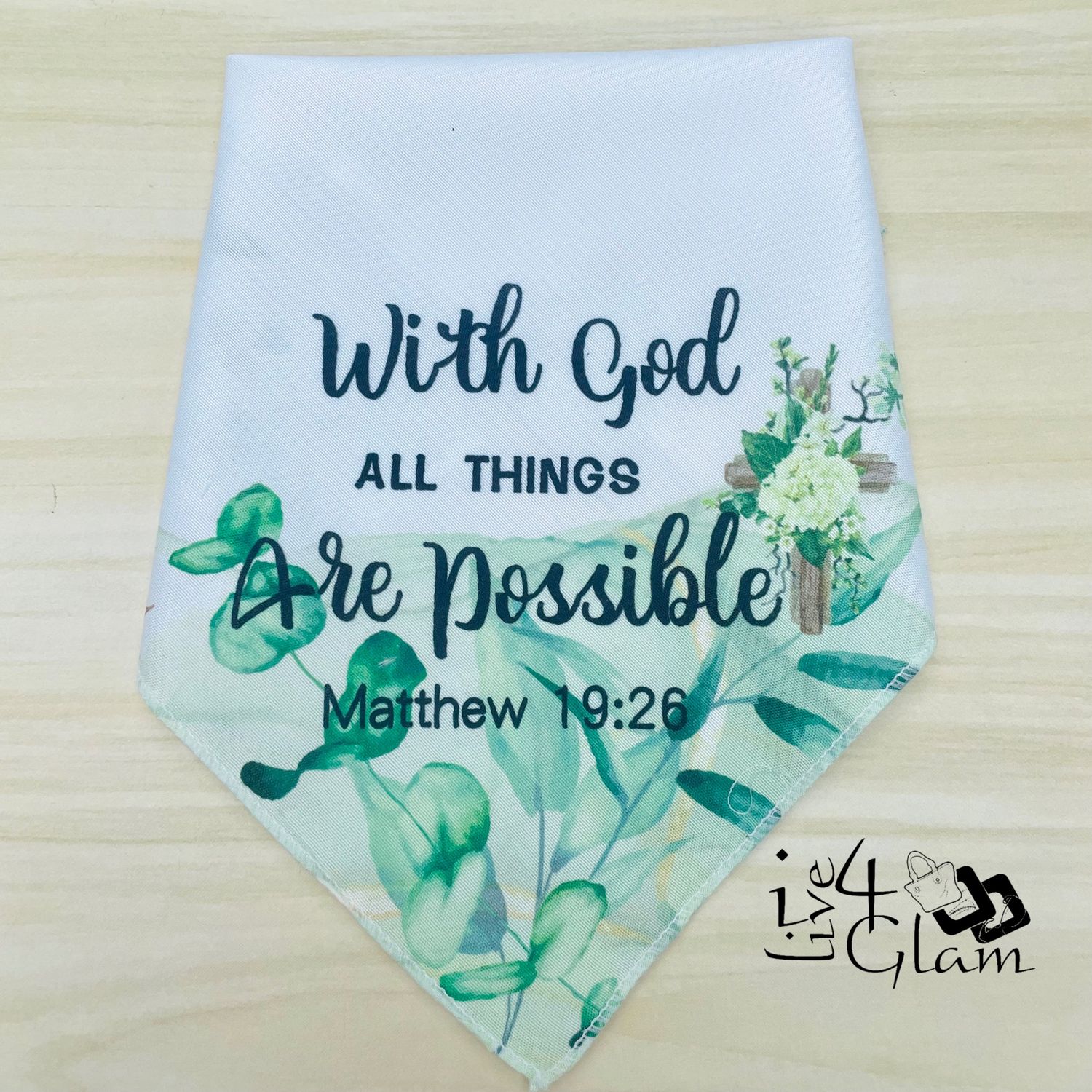 Inspirational Bible Handkerchief Matthew 19:26