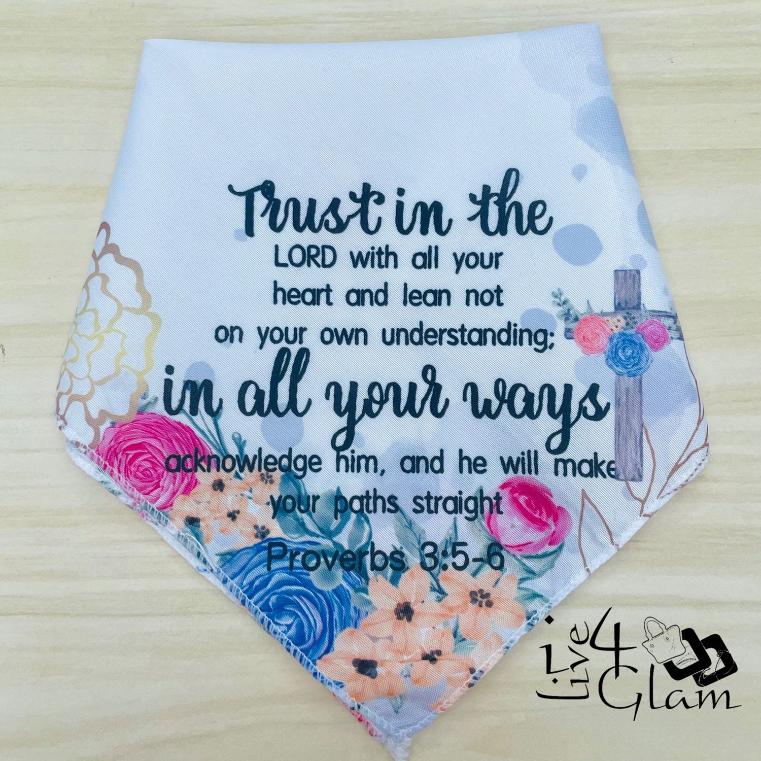 Inspirational Bible Handkerchief Proverbs 3:5-6