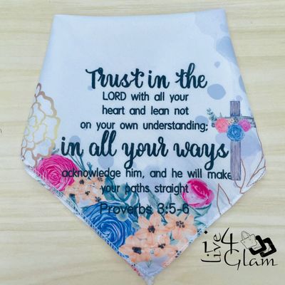 Inspirational Bible Handkerchief Proverbs 3:5-6