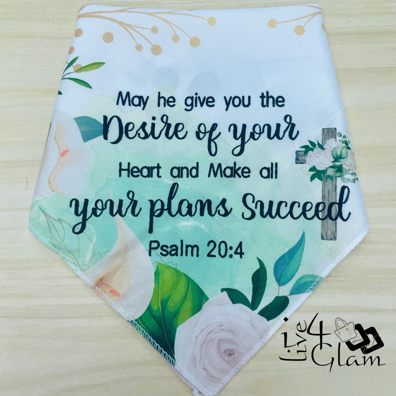 Inspirational Bible Handkerchief Psalm 20:4