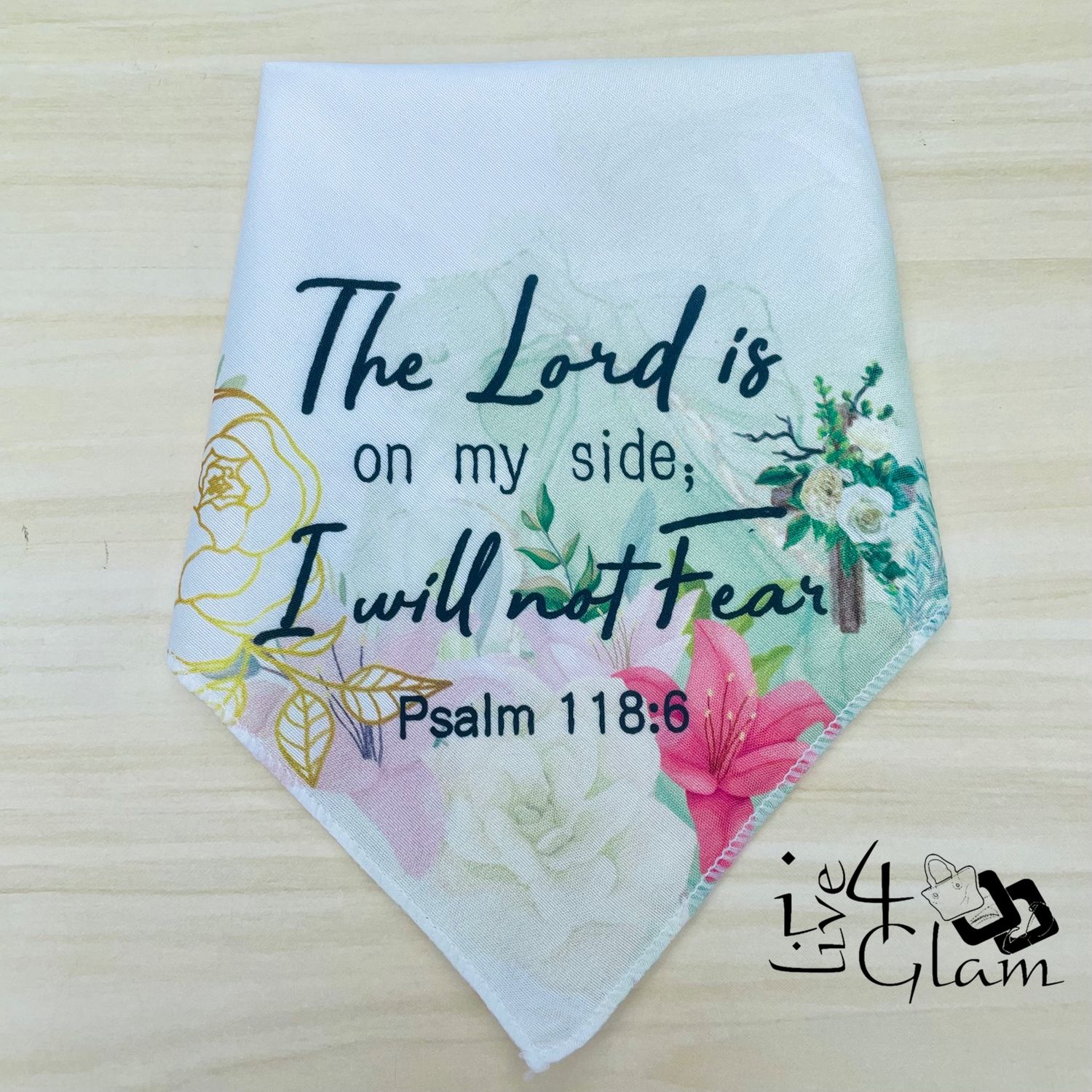 Inspirational Bible Handkerchief Psalm 118:6