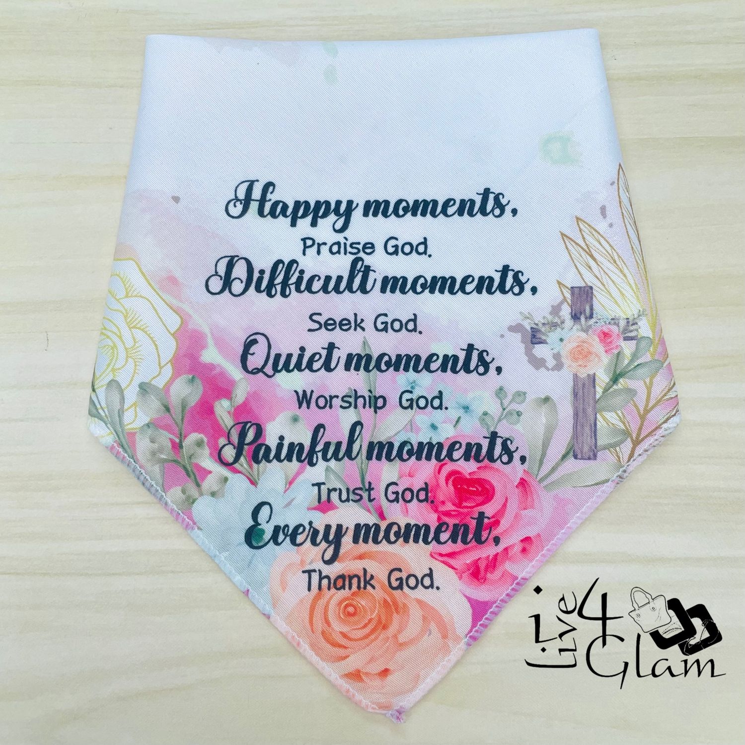 Inspirational Bible Handkerchief Thank God
