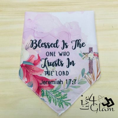 Inspirational Bible Handkerchief Jeremiah 17:7