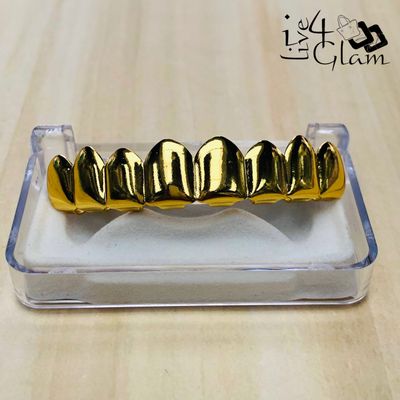 Plain Gold Grillz 8 Teeth Top