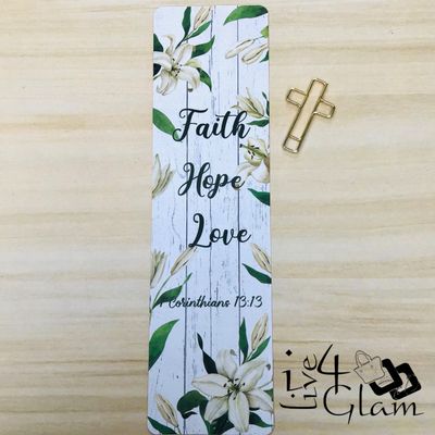Inspirational Bible Bookmark &amp; Cross Paperclip