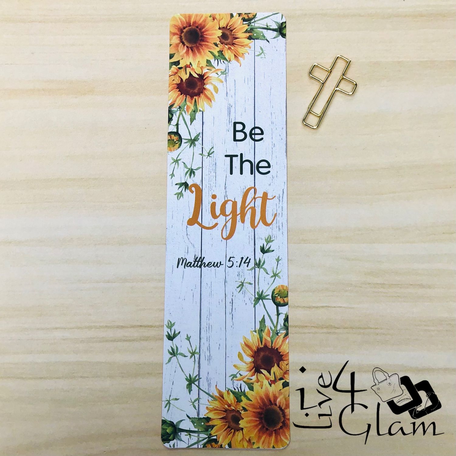 Inspirational Bible Bookmark &amp; Cross Paperclip, Style: Matthew 5:14