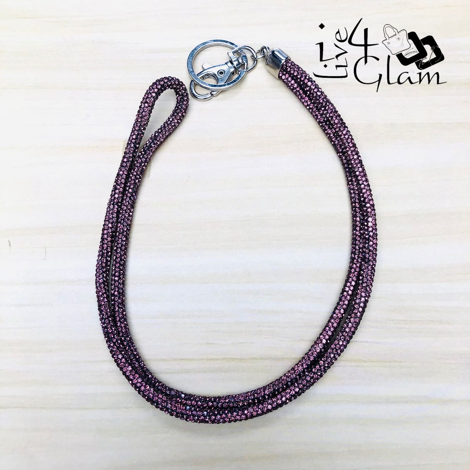 Bedazzled Lanyard, Color: Dark Pink