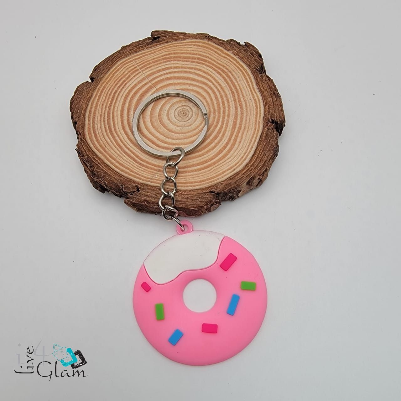 Donut Keychain, Color: Pink