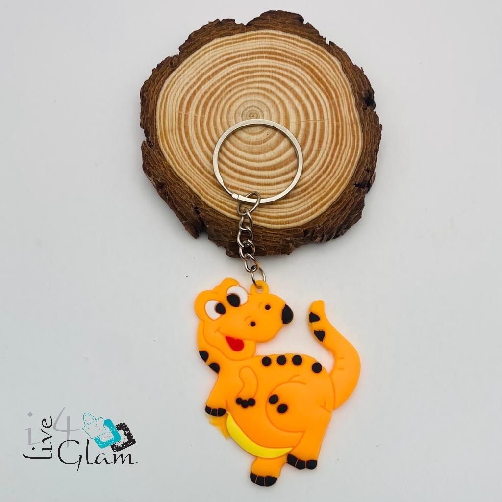 Dinosaur Keychain, Color: Orange