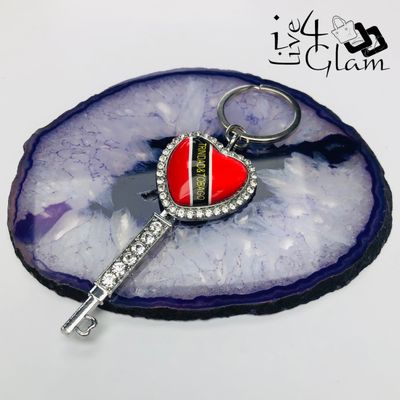 Trinidad &amp; Tobago Heart Key Keychain