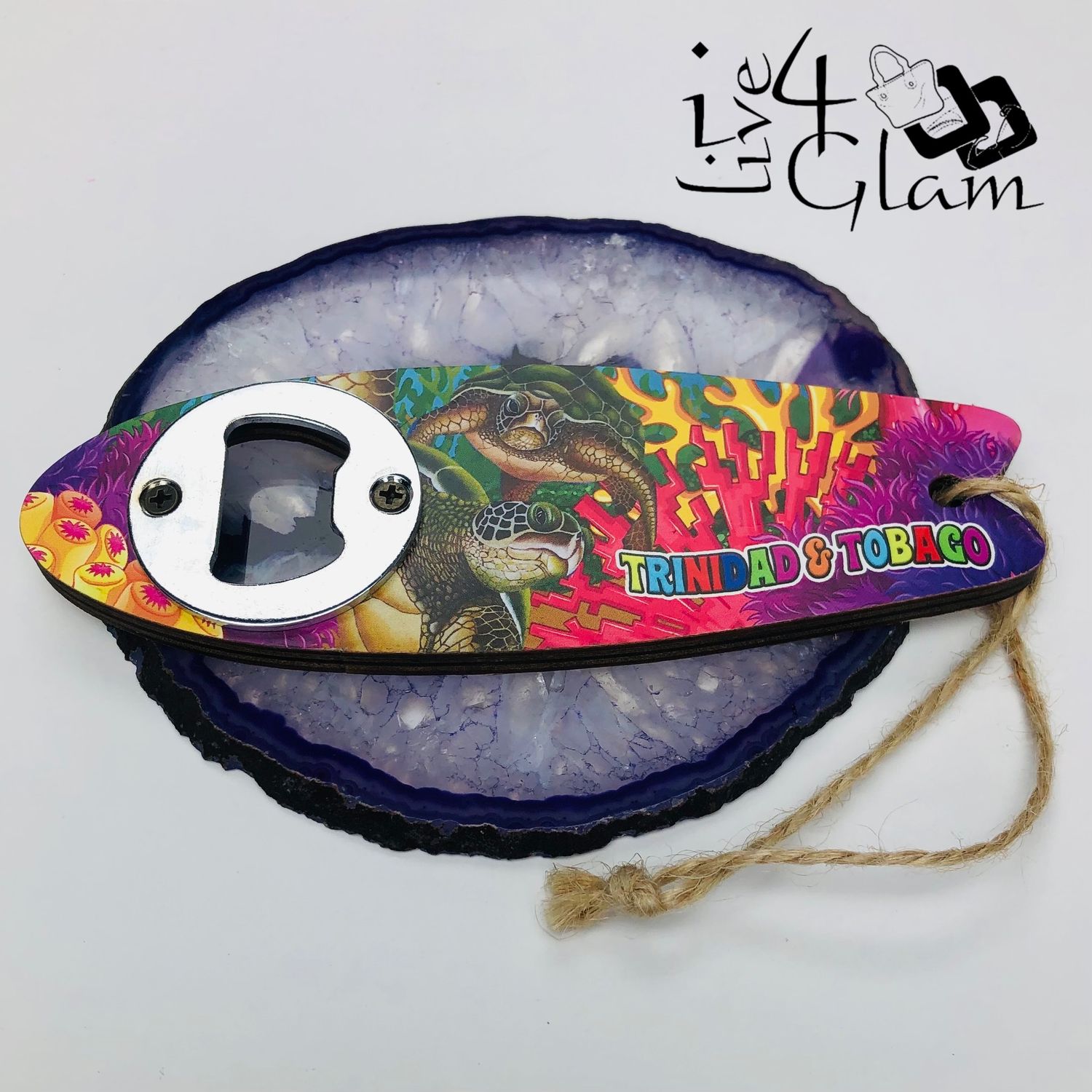 Trinidad and Tobago Surfboard Bottle Opener, Color: Purple