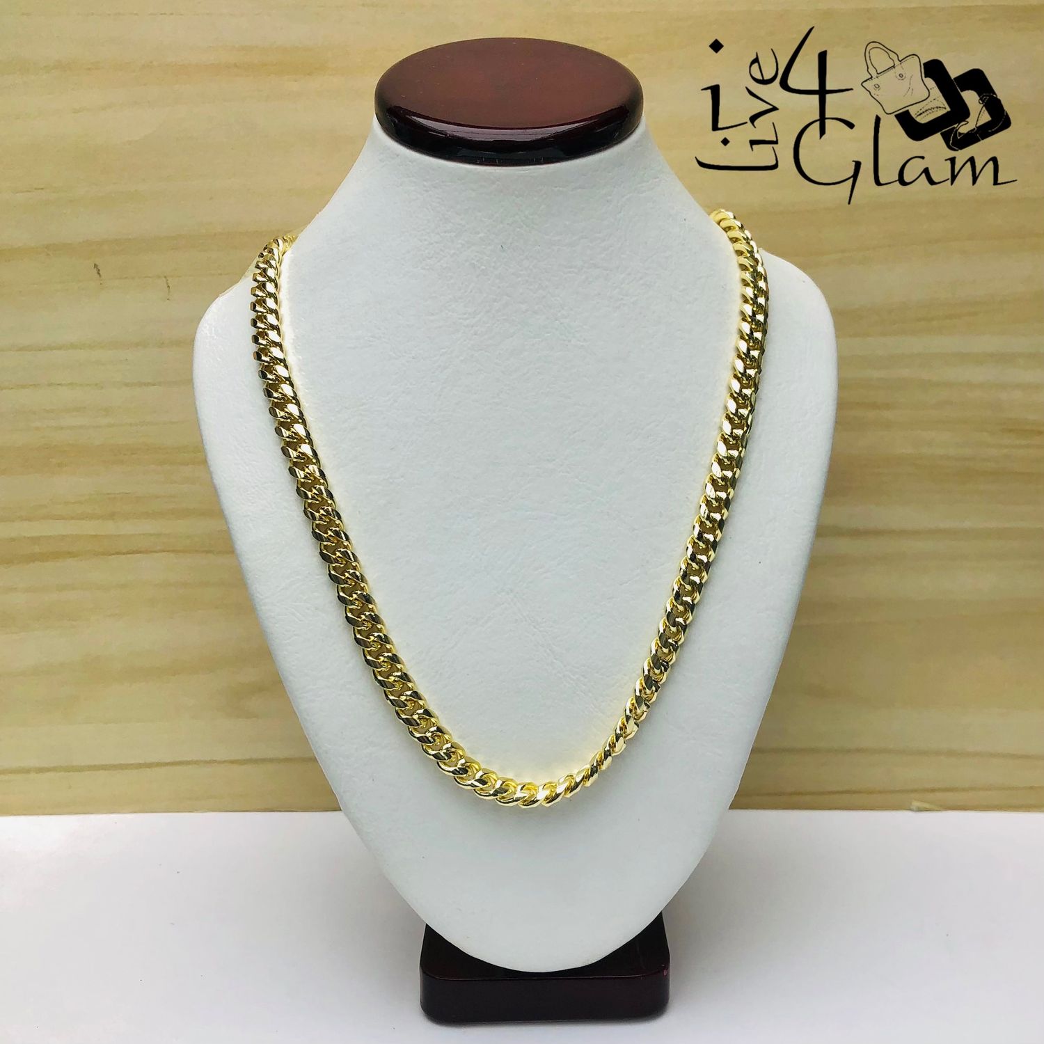 Stainless Steel 18kt GP Miami Cuban 24&quot; Chain 6mm With Clasp