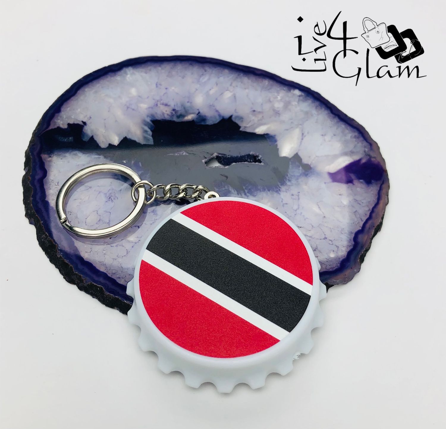 Trinidad and Tobago Flag Bottle Cap  Keychain